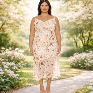 pleated corset dress Celeste Halter Maxi Size:16